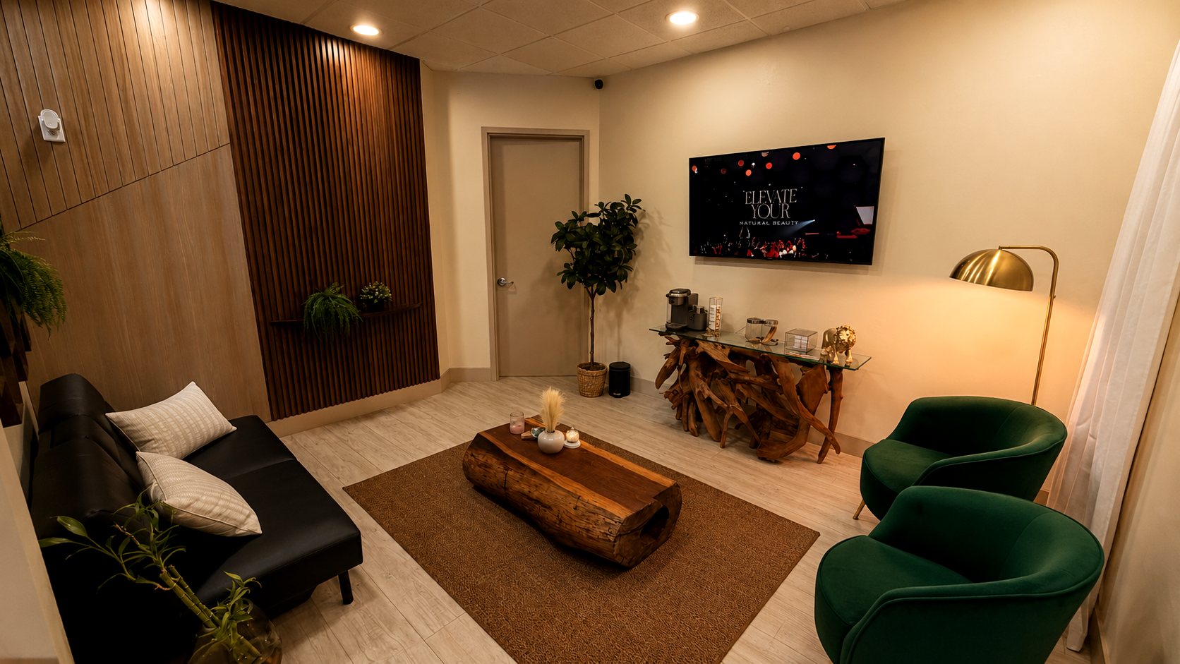 Tree & Bloom Clinic & Spa welcoming reception lounge in Doctor Phillips, Orlando